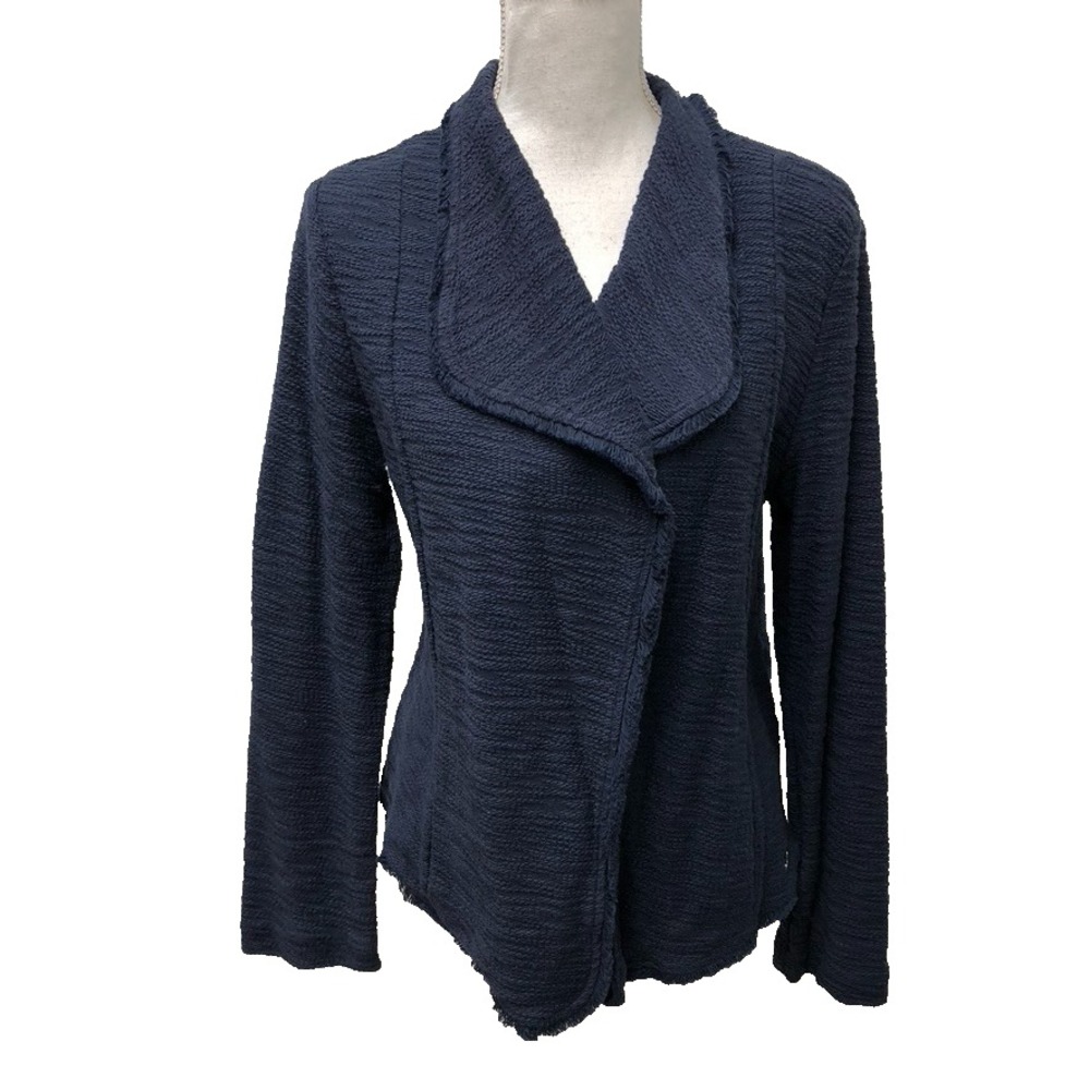Marc Andrew Performance Becket Knit Jacket Womens Large Navy Blue Normcore